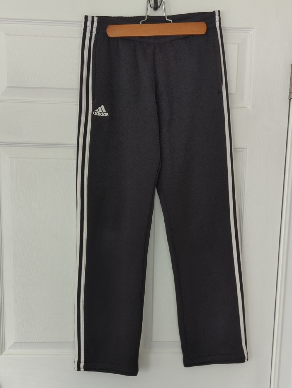 Adidas Women's Small Fleece Lined Black Pants with Zipper Pockets